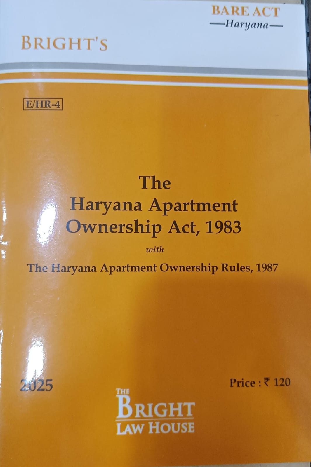 Haryana Apartment Ownership Act, 1983 Alongwith Haryana Apartment Ownership Rules, 1987 (English) [Bare Act]